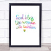 God Bless The Woman With Ambition Rainbow Quote Print