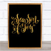 Christmas Season Of Joy Quote Print Black & Gold Wall Art Picture