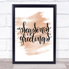 Christmas Seasons Greetings Quote Print Watercolour Wall Art