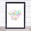 Christmas Wonderful Time Rainbow Quote Print