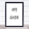 Happy New Year Quote Print Poster Typography Word Art Picture