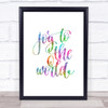 Joy To The World Rainbow Quote Print