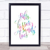 Salty Kisses Sandy Toes Rainbow Quote Print