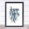 Do Yoga Inspirational Quote Print Blue Watercolour Poster
