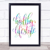 Healthy Lifestyle Rainbow Quote Print