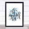 Let Yourself Rest Inspirational Quote Print Blue Watercolour Poster