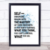 Self Discipline Inspirational Quote Print Blue Watercolour Poster