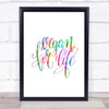 Vegan For Life Rainbow Quote Print