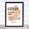 Word Definition Calories Quote Print Watercolour Wall Art