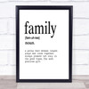 Word Definition Family Quote Print Poster Typography Word Art Picture