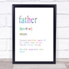 Word Definition Father Rainbow Quote Print