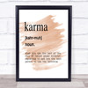 Word Definition Karma Quote Print Watercolour Wall Art