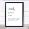 Word Definition Study Rainbow Quote Print