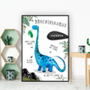 Brachiosaurus Dinosaur Facts Children's Nursery Kids Wall Art Print