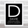 Davie United States Of America Coordinates Black & White World City Quote Print
