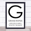 Grand Rapids United States Of America Coordinates Quote Print