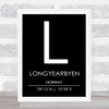 Longyearbyen Norway Coordinates Black & White Travel Print