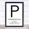 Peterborough England Coordinates Travel Print