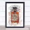 Watercolour Splatter Almond Liqueur Bottle Wall Art Print