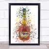 Watercolour Splatter Cognac Brandy Bottle Wall Art Print