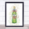 Watercolour Splatter Dutch Lager Bottle Wall Art Print