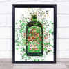 Watercolour Splatter German Herb Liqueur Bottle Wall Art Print