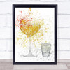 Watercolour Splatter Pornstar Martini Cocktail Glass Wall Art Print