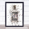 Watercolour Splatter Black Swan Gin Bottle Wall Art Print