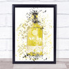 Watercolour Splatter Lemongrass & Ginger Gin Bottle Wall Art Print
