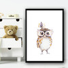 Cute Kids Owl Children's Nursery Bedroom Wall Art Print