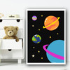 Space Planets Children's Nursery Bedroom Wall Art Print