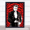 James Dean Red Zebra Print Funky Framed Wall Art Print