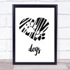 Scribble Heart Dog Paw Prints Quote Typography Wall Art Print Scribble Heart Dog Paw Prints Quote Typography Wall Art Print