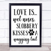 Love Is Wet Noses Dog Quote Typography Wall Art Print