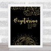Vegetarian For Me Gold Black Style Quote Typography Wall Art Print