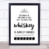 Too Much Good Whiskey Is Barely Enough Quote Typography Wall Art Print