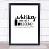 Whiskey Drink Like A Legend Quote Typography Wall Art Print
