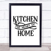 Kitchen Is The Heart Of The Home Quote Typography Wall Art Print