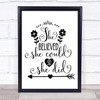 She Believed She Could So She Did Quote Typography Wall Art Print