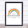 Difficult Roads Watercolour Rainbow Quote Typography Wall Art Print