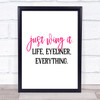 Just Wing It Quote Typography Wall Art Print