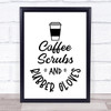 Coffee Scrubs Rubber Gloves Doctor Nurse Quote Typography Wall Art Print