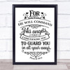 Christian He Will Command His Angels Quote Typography Wall Art Print