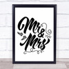 Mr & Mrs Fall Autumn Quote Typography Wall Art Print