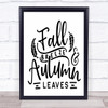 Fall Breeze Autumn Leaves Quote Typography Wall Art Print