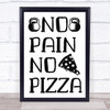 Funny Diet Gym Fitness Pizza Quote Typography Wall Art Print