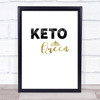 Keto Queen Quote Typography Wall Art Print