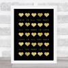 Love Is All You Need Pride Hearts Gold Black Quote Typography Wall Art Print