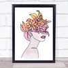 Abstract Watercolour Line Art Floral Lady Bright Decorative Wall Art Print