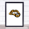 Tiger Print Lips Decorative Wall Art Print